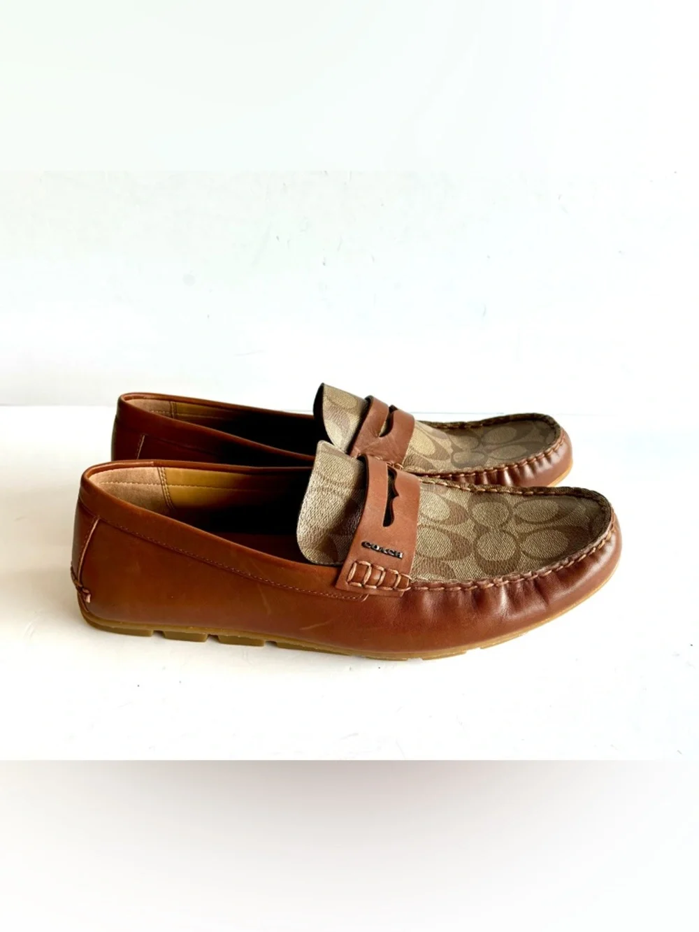 Coach Mott Driver Men's Size 10.5 D Loafers Shoes signature FG2983 EUC